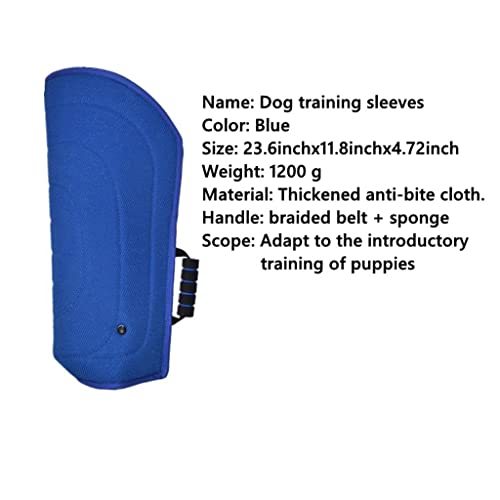 Oukerde Manga De Mordedura De Perro Entrenamiento de Perros,Tela Azul Gruesa Resistente al desgarro,Manga para morder,Protector de Manga para Perro Pastor alemán (60cm * 30cm * 12cm)