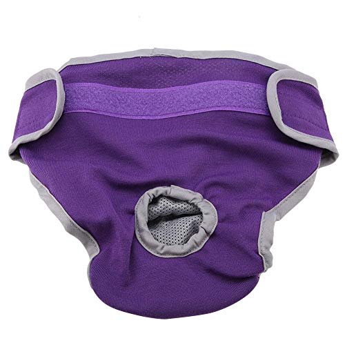 Oumefar Pantalón fisiológico Reutilizable para Perros Ropa Interior para Perros pañal Sanitario para Mascotas Pantalones Cortos Sanitarios Bragas para Perros Femeninos y Masculinos(M-Púrpura)