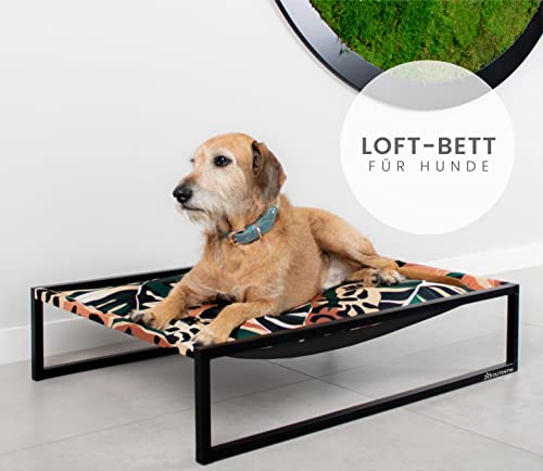 Outentin Cama para perros en una estructura, fundas diseñadas, cama para perros, cama larga, cama para mascotas, camas para perros medianos 90 x 60 x 20 cm, multicolor