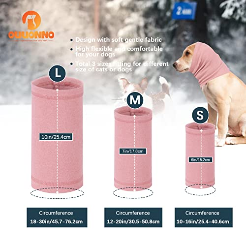 oUUoNNo Bufanda para perro y orejeras para perros, calmante para las orejas de Snood, para aliviar y cuidar de la ansiedad, orejeras para perros y gatos (S, rosa)