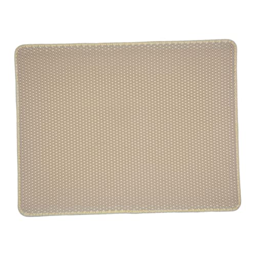 P Prettyia Alfombra Duradera para Arena para Gatos, Lavable, fácil de Limpiar, Alfombrilla con Control de dispersión, Alfombra Antideslizante, Base Impermeable, Beige 55x75cm