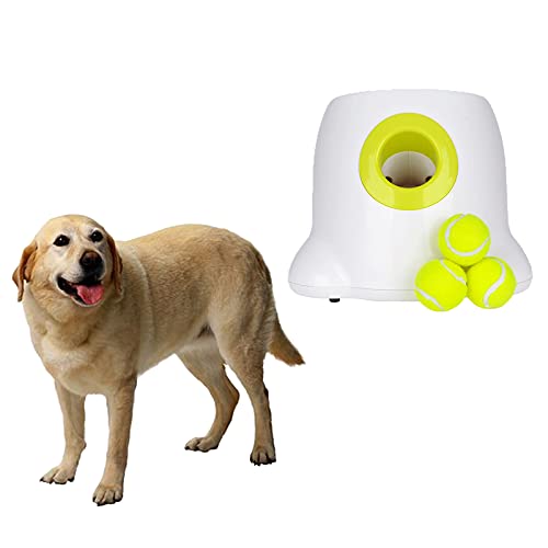 P Prettyia Lanzador de Mascotas Perros Juguete Interactivo Pelota de Tenis Máquina Automática de Lanzar