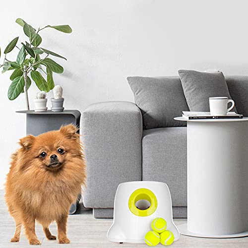 P Prettyia Lanzador de Mascotas Perros Juguete Interactivo Pelota de Tenis Máquina Automática de Lanzar