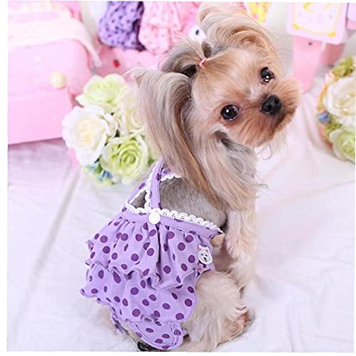 Pañales del perro casero, correa ajustable apriete Mujeres Perros algodón lavable reutilizable higiénicas pantalones con botones, fácil de poner fisiológicos pantalones cortos para Pequeña Mediana