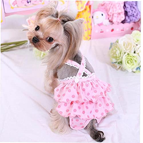 Pañales del perro casero, correa ajustable apriete Pantalones Mujeres Perros algodón lavable reutilizable higiénicas con los botones, fácil de poner fisiológicos pantalones cortos para Pequeña