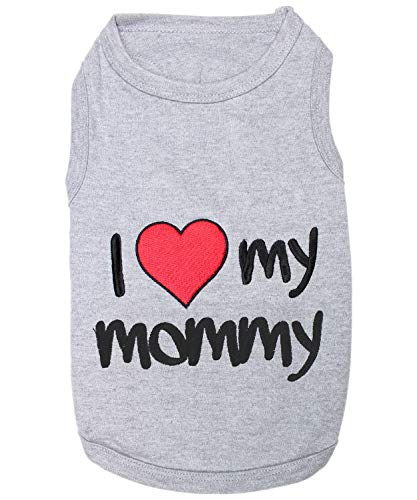 Parisian Pet Camiseta con Texto en inglés I Love Mommy Dog, tamaño Mediano