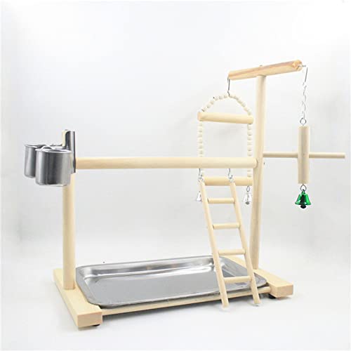 Parque de juegos para pájaros,estabilidad,soporte de madera para pájaros,gimnasio,accesorios,Soporte de Madera para Loros y Pájaros,Patio de Recreo,Gimnasio,Juego de Juguetes,con Perchas,Escaleras