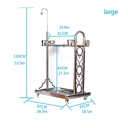 Parrot de jaulas de pájaros Suministros de aves de rack de rack de acero inoxidable Suministros para loros telescópicos adecuados para pájaros grandes y medianos para pájaro de amor de Macaw Canarias