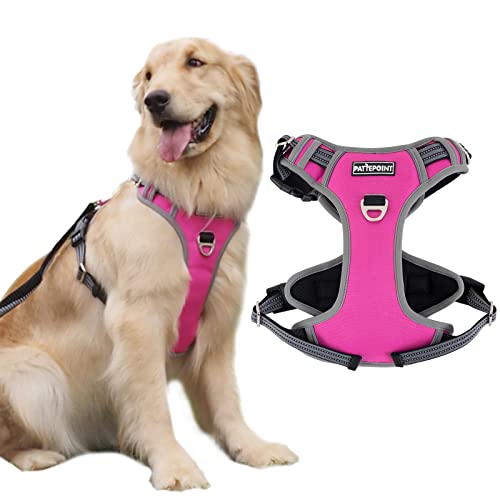 Pattepoint Arnés Perros para Caminar, Easy Walk Arnes Perro, Chaleco Ajustable para Mascotas con Asa, Arnes Perro antitirones para Perros Medianos Arnes Perro Grande Rosado - XL