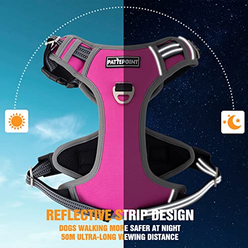 Pattepoint Arnés Perros para Caminar, Easy Walk Arnes Perro, Chaleco Ajustable para Mascotas con Asa, Arnes Perro antitirones para Perros Medianos Arnes Perro Grande Rosado - XL