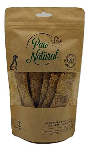 Paw Natural Golosinas para perros, tiras de ganso, 150 g, 100% sin gluten ni cereales, de carne fresca y saludable de animales