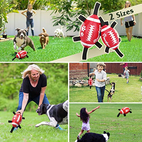 Pawaboo Pelota de Juguete para Perros, 15cm Pelotas con Pestañas de Agarre, Juguetes Interactivos para Remolcar, Nadar, Morder - Rojo Blanco Negro