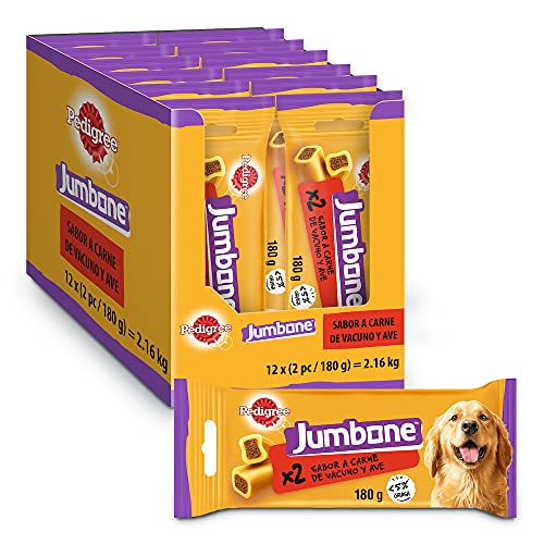 Pedigree Jumbone Huesos para Perros sabor Vacuno y Ave (pack de 12 x 2ud)