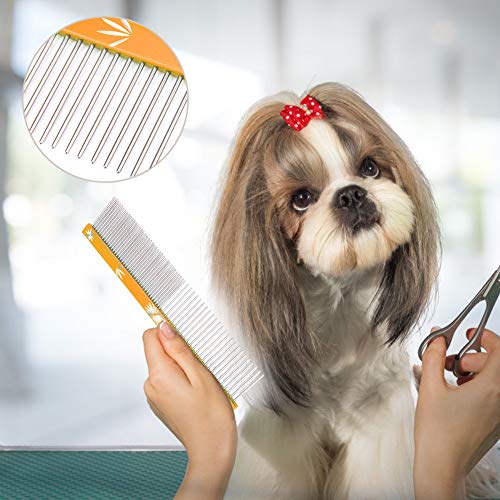 Peine Antiestático para Mascotas, Peine Ligero para Mascotas, Herramienta de Peluquería para Mascotas, Herramienta de Aseo para Mascotas para el Cuidado del Cabello de Mascotas(oro)