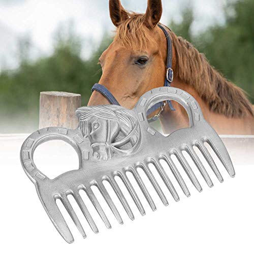 Peine de pelo de caballo, ganado portátil Peine de caballo Peine de metal Tecnología de pulido Limpieza Apertura de nudo Suministro para peinado fino y grueso