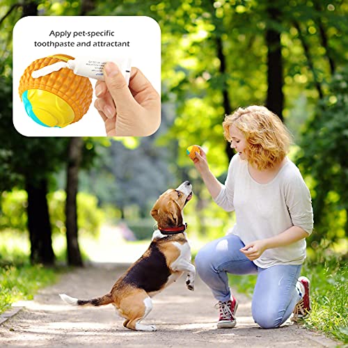 Pelota Deportiva para Perros Lanzador De Bolas Juguete Interactivo para Perros Juguetes para Masticar para Cachorros Perro Pequeño Grande Limpieza De Dientes Masticar Jugar IQ Treat