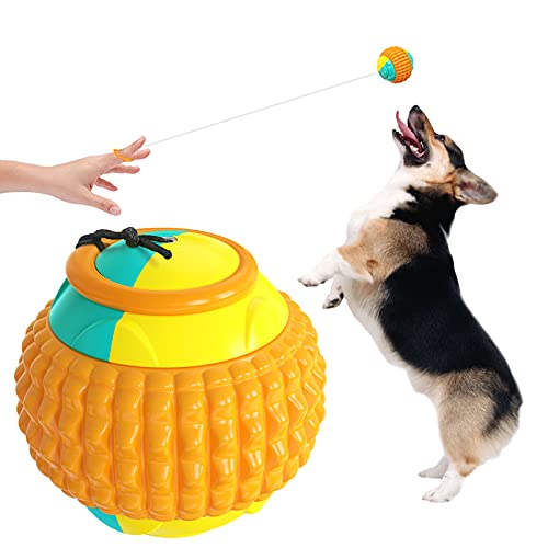 Pelota Deportiva para Perros Lanzador De Bolas Juguete Interactivo para Perros Juguetes para Masticar para Cachorros Perro Pequeño Grande Limpieza De Dientes Masticar Jugar IQ Treat