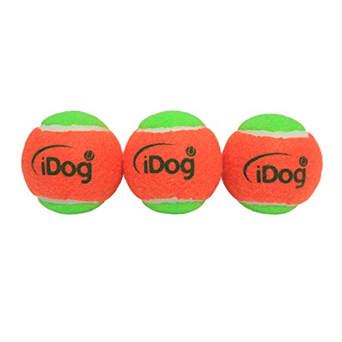 Pelota para perro, iDogmate 6.35 cm, bolas de perro para lanzador de bolas de tamaño grande, respetuoso con el medio ambiente, material de bola de silicona con superficie de lana (3 unidades/paquete)