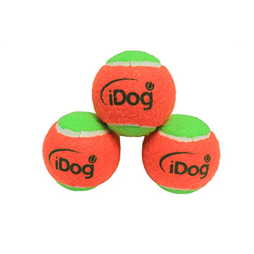 Pelota para perro, iDogmate 6.35 cm, bolas de perro para lanzador de bolas de tamaño grande, respetuoso con el medio ambiente, material de bola de silicona con superficie de lana (3 unidades/paquete)