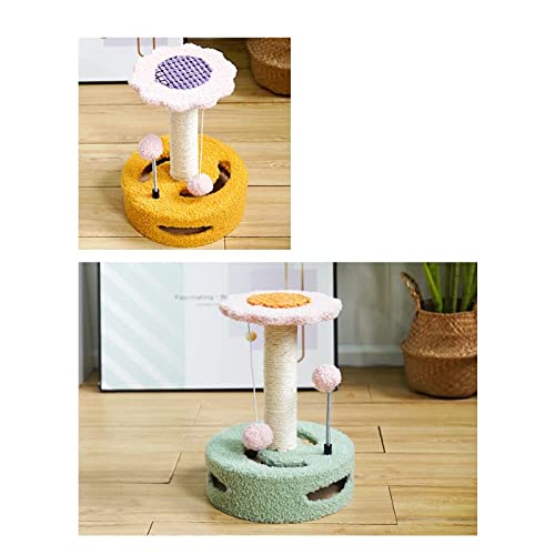 Pelota para rascar Gatos, Poste para rascar Gatos, Muebles para rascar para Gatos Poste para rascar Casa para Escalar Torre de Juegos para Gatos Centro de Actividades Base Estable No se Cae (A)