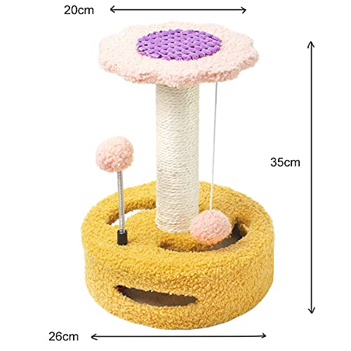 Pelota para rascar Gatos, Poste para rascar Gatos, Muebles para rascar para Gatos Poste para rascar Casa para Escalar Torre de Juegos para Gatos Centro de Actividades Base Estable No se Cae (A)