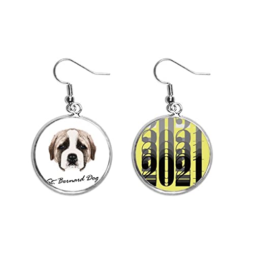 Pendientes de animales para mascotas con diseño de St.Bernard, diseño de perro de St.Bernard, moda 2021