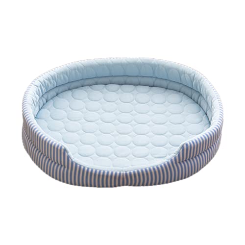 Perrito Perrito, para Perros Gatos para Dormir Matriz De Cama para Dormir Mascota De Hielo Matera De Hielo Bednel Fresco Verano Mascota Kennel Hielo Seda Estera De Enfriamiento,Azul,48 * 35CM