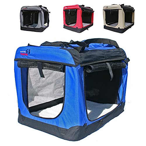 Perro caja de transporte plegable – Caja de transporte para perros – dogi Kennel Deluxe – 6 Tamaños de dogidogs