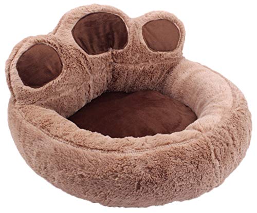 Perro Felpa Cama For Gatos De Interior Pequeños Medianos Perros, Cojín Y Sillón Sofá Envolvente Cama para Mascotas Reducir La Ansiedad Mejorar Perros Gatos Sueño (Color : Deep Brown, Talla : M)