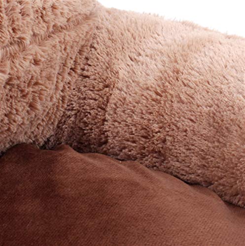 Perro Felpa Cama For Gatos De Interior Pequeños Medianos Perros, Cojín Y Sillón Sofá Envolvente Cama para Mascotas Reducir La Ansiedad Mejorar Perros Gatos Sueño (Color : Deep Brown, Talla : M)