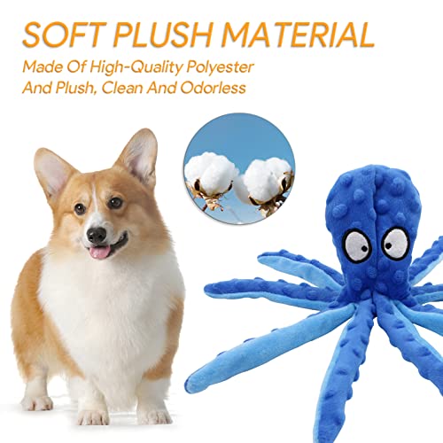 Perro Squeaky Toys Pulpo No Relleno Juguete de peluche Juguete de juguete interactivo Perro Masticar Juguete con papel arrugado para perros pequeños y medianos