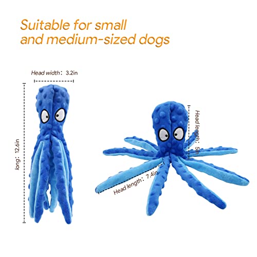 Perro Squeaky Toys Pulpo No Relleno Juguete de peluche Juguete de juguete interactivo Perro Masticar Juguete con papel arrugado para perros pequeños y medianos