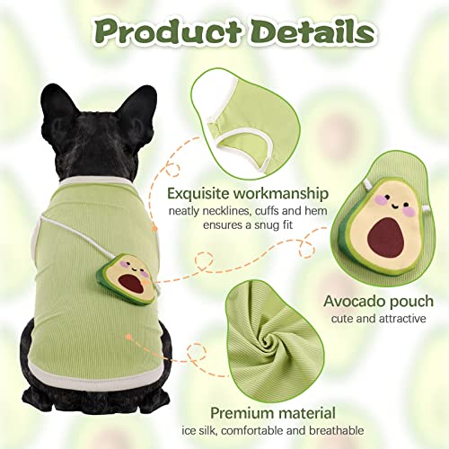 Perros Gatos Camisa Verde Aguacate, Chaleco sin Mangas para Mascotas para Perros y Gatos pequeños y medianos, Camiseta Transpirable y elástica para Cachorros, Ropa refrescante de Verano, CAM