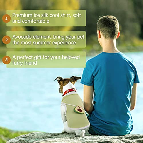 Perros Gatos Camisa Verde Aguacate, Chaleco sin Mangas para Mascotas para Perros y Gatos pequeños y medianos, Camiseta Transpirable y elástica para Cachorros, Ropa refrescante de Verano, CAM