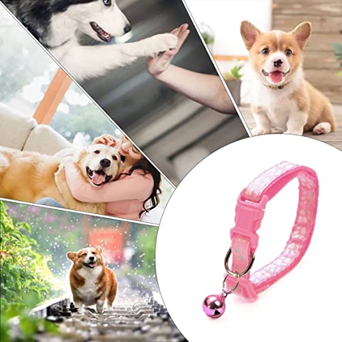 Persdico Parches Campanas Hebilla de color Collares de huella Hebilla de seguridad sintética para mascotas Collar ajustable Suministros para animales