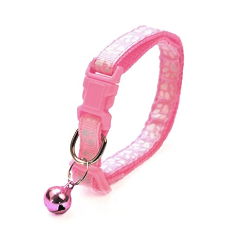 Persdico Parches Campanas Hebilla de color Collares de huella Hebilla de seguridad sintética para mascotas Collar ajustable Suministros para animales