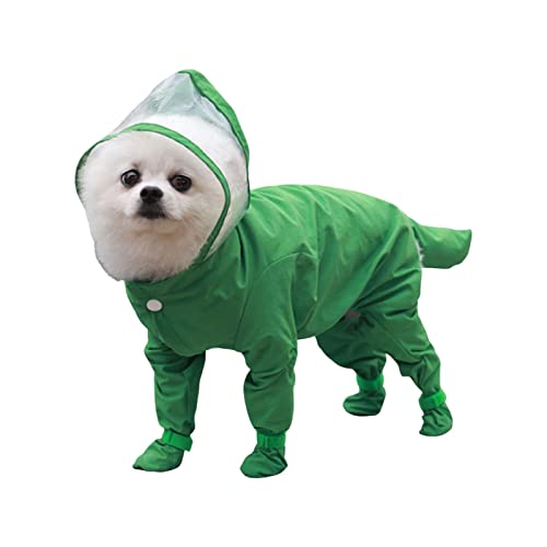 persiverney-AT Chubasquero para Perros pequeños con Capucha Chaqueta Impermeable de una Pieza para Perros Poncho Impermeable para Mascotas con Borde Transparente fácil de Usar Adecuado para Perros