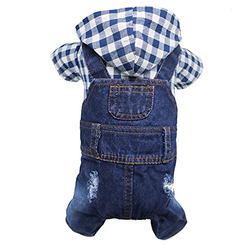 Pet Denim Mono Perro Jeans Sudaderas Chaqueta Cachorro Azul Vintage Lavado Chalecos