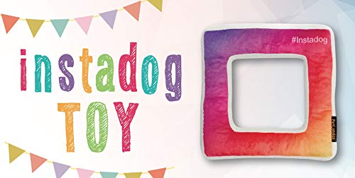 Pet London Insta Square Frame Dog Toy #Selfie Social Media Photo Parody Dog Toy – 7 pulgadas multicolor suave peluche perro juguete