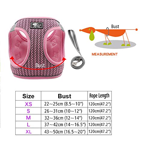 PET SPPTIES Arnés Reflector de Malla Respirante Pequeña Chaleco Arnés Perro Gato Ajustable Tejido de Malla Transpirable PS073 (M, Pink)