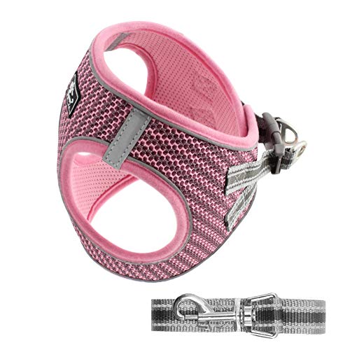 PET SPPTIES Arnés Reflector de Malla Respirante Pequeña Chaleco Arnés Perro Gato Ajustable Tejido de Malla Transpirable PS073 (M, Pink)