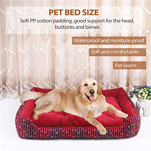 PETCUTE Cama para Perros Cama para Mascotas Lavable Perro Sofá Suave Cesta Perros con Cojín Felpa Reversible Grandes(XL-80cm)