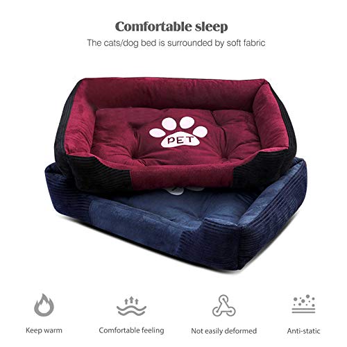 PETCUTE Cama Perro Pequeños Medio Grandes Cama para Mascotas Lavable Perro Sofá Suave Cesta Perros con Almohada pequeña M-60×45×15CM