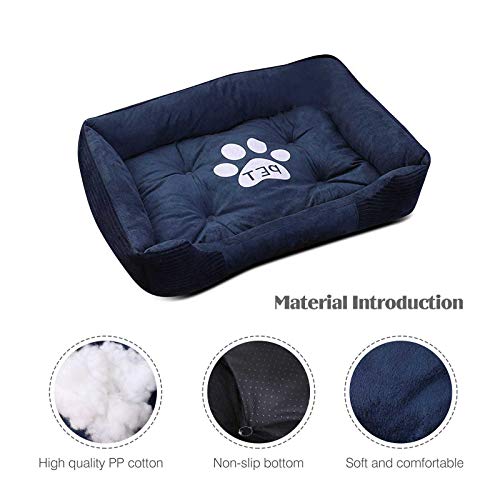 PETCUTE Cama Perro Pequeños Medio Grandes Cama para Mascotas Lavable Perro Sofá Suave Cesta Perros con Almohada pequeña M-60×45×15CM