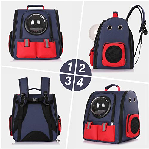 PETCUTE Mochila para Perro Pequeños Bolsa de Transporte para Gatos Transpirable Transparente Mochila Cápsula Espacio para Mascotas Viajes Senderismo Camping