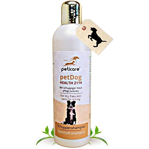 Peticare champú Especial caspa para Perros - Cuidado Altamente eficaz para la Piel Seca y escamosa, Alivia el picor, cuida la Piel del Perro, para el Mal Olor - petDog Health 2114