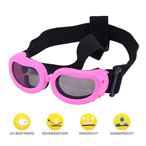 PETLESO Gafas de Sol para Perros, Resistentes al Agua, UV, para Perros pequeños, Color Rosa