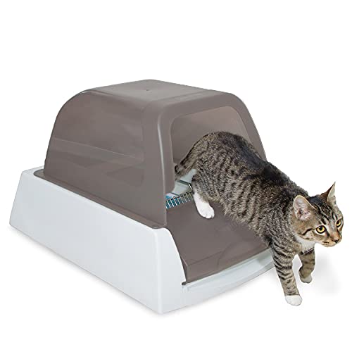 PetSafe Bandeja higiénica para gatos ScoopFree ultra autolimpiante con rastrillo automático, incluye tapa