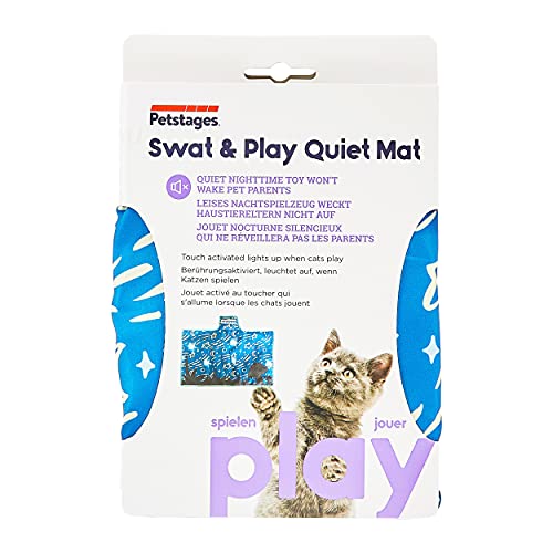 Petstages Swat and Play Quiet Mat - Juguete interactivo con luces para la noche - Ideal para gatos de casa