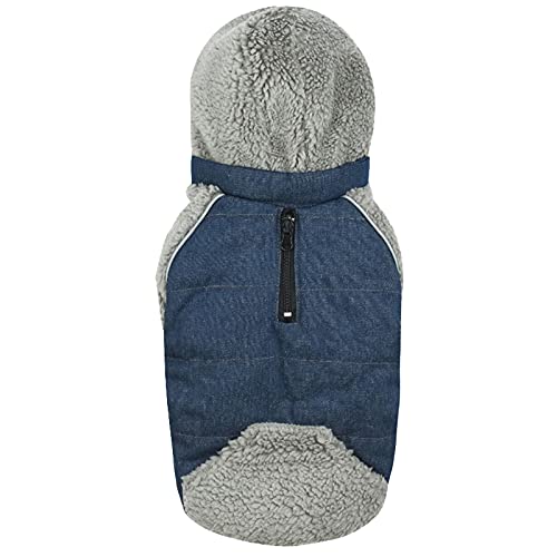 Petyoung Abrigo Cálido de Invierno con Capucha para Perros Chaqueta Reversible de Lana para Perros con Capucha para Clima Frío para Perros Pequeños Medianos Grandes